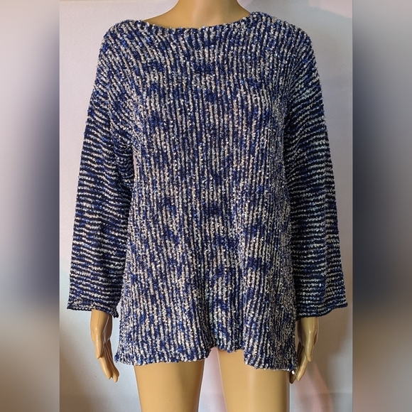 Pre-owned Alfred Dunner long sleeve shirt shades of blue size large, TH - Picture 1 of 3